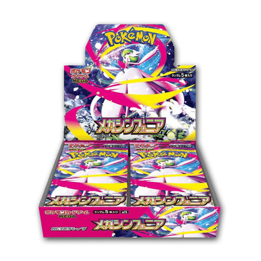 Booster box japonesa Mega Symphonia Pokémon TCG abierta mostrando sobres oficiales